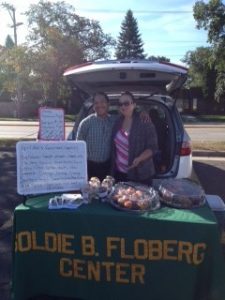 David and Jennifer selling Goldie's Gourmet Goodies at the Heartland Church farmer's Market.